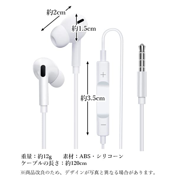 Wired Headphones with 3.5mm Stereo Mini Plug, In-Ear Type, with Microphone and Speaker, for Teleworking and Android Devices