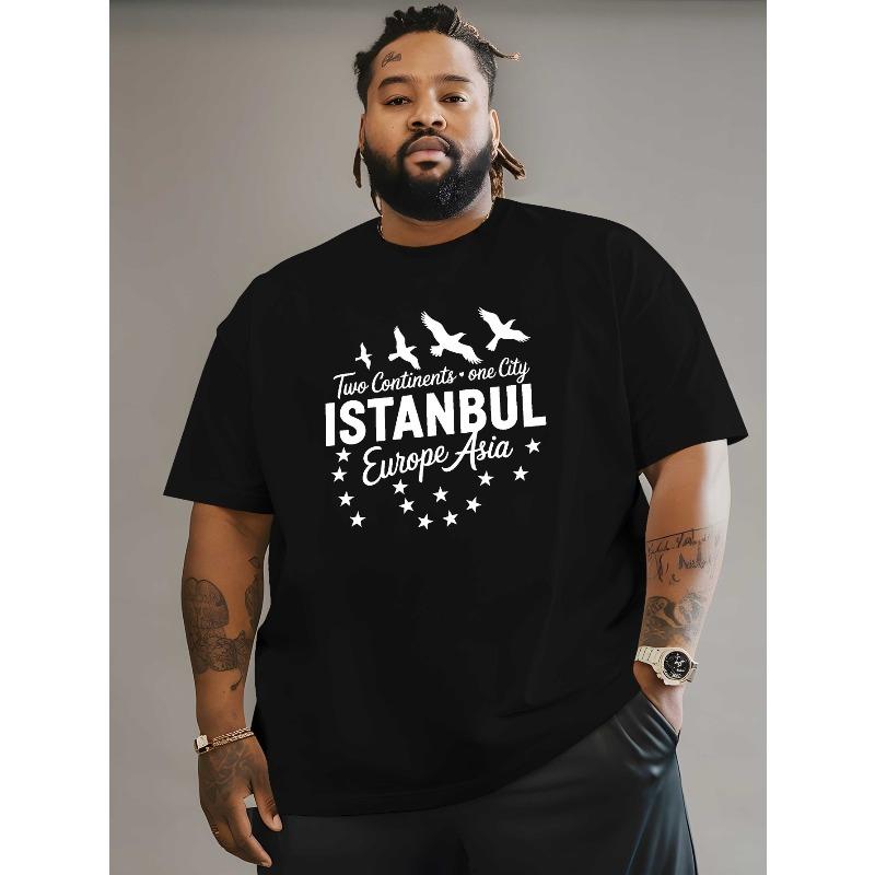 

Istanbul Where Europe Meets Asia Men s printed T-shirts Outdoor sports and casual shirts Men s latest plus size loose T-shirts, PLUS SIZE XL