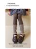 Children's Golden Brown Two-Piece Scrunched Socks & Warm Leggings Set for Autumn/Winter