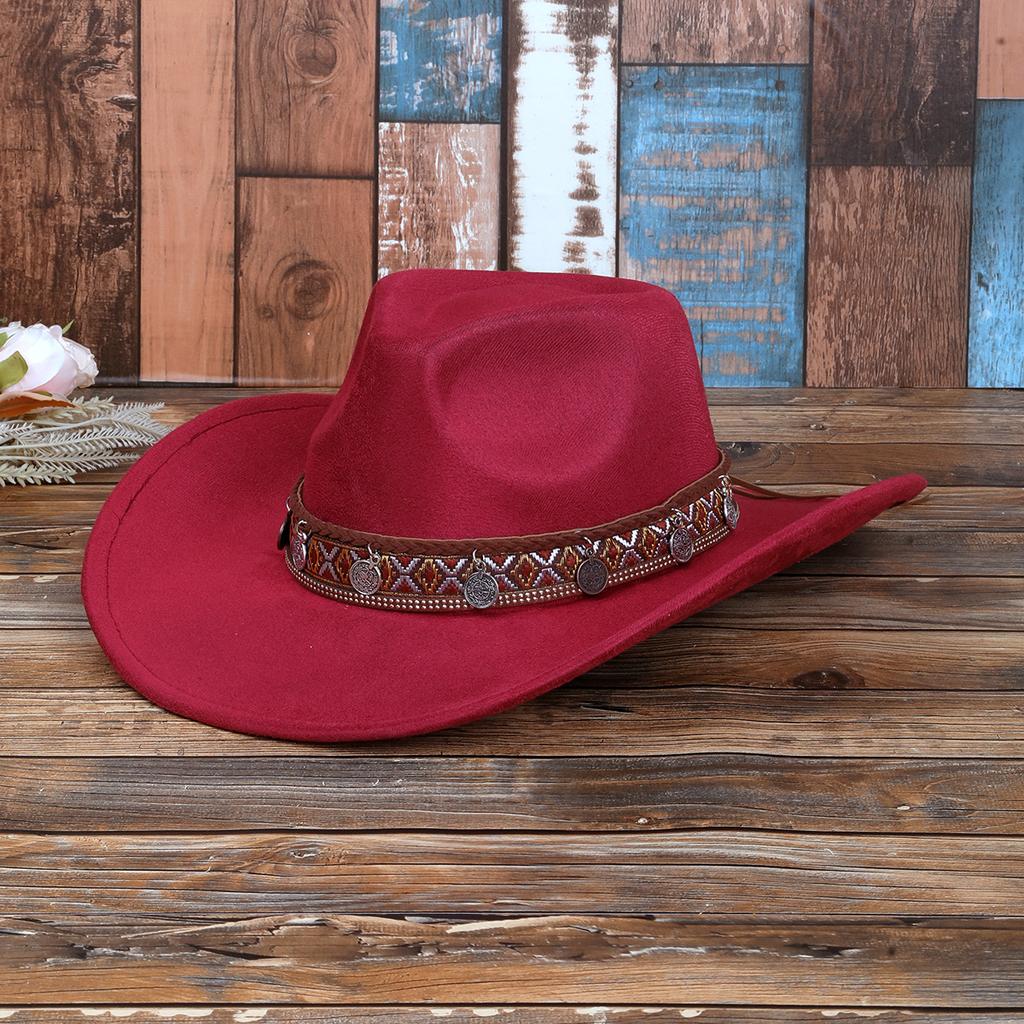 Western Cowboy Hat Summer American Vintage Big Brim Shade Sun Protection Hat Outdoor Hiking Hiking Hat Jazz Hat