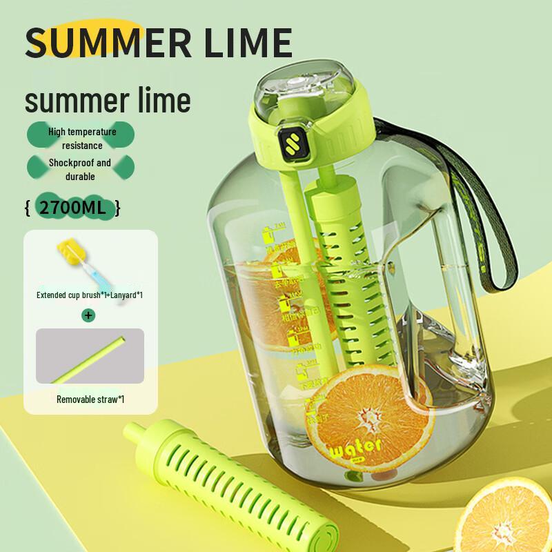 Shineqi 2.7L Dual-Drink Sports Water Bottle with Tea Infuser