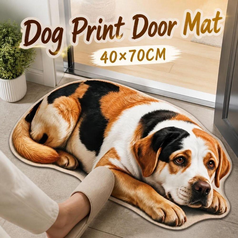 Diatomite Dog Print Door Mat Absorbent Pet Doormat Fun Animal Floor Rug Bathroom