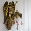 Vintage Angel Wall Lamp Artistic Home Office Living Room Nursery Bedroom Holy Guardian Resin Statue Wall Sconce Decorative Night Light
