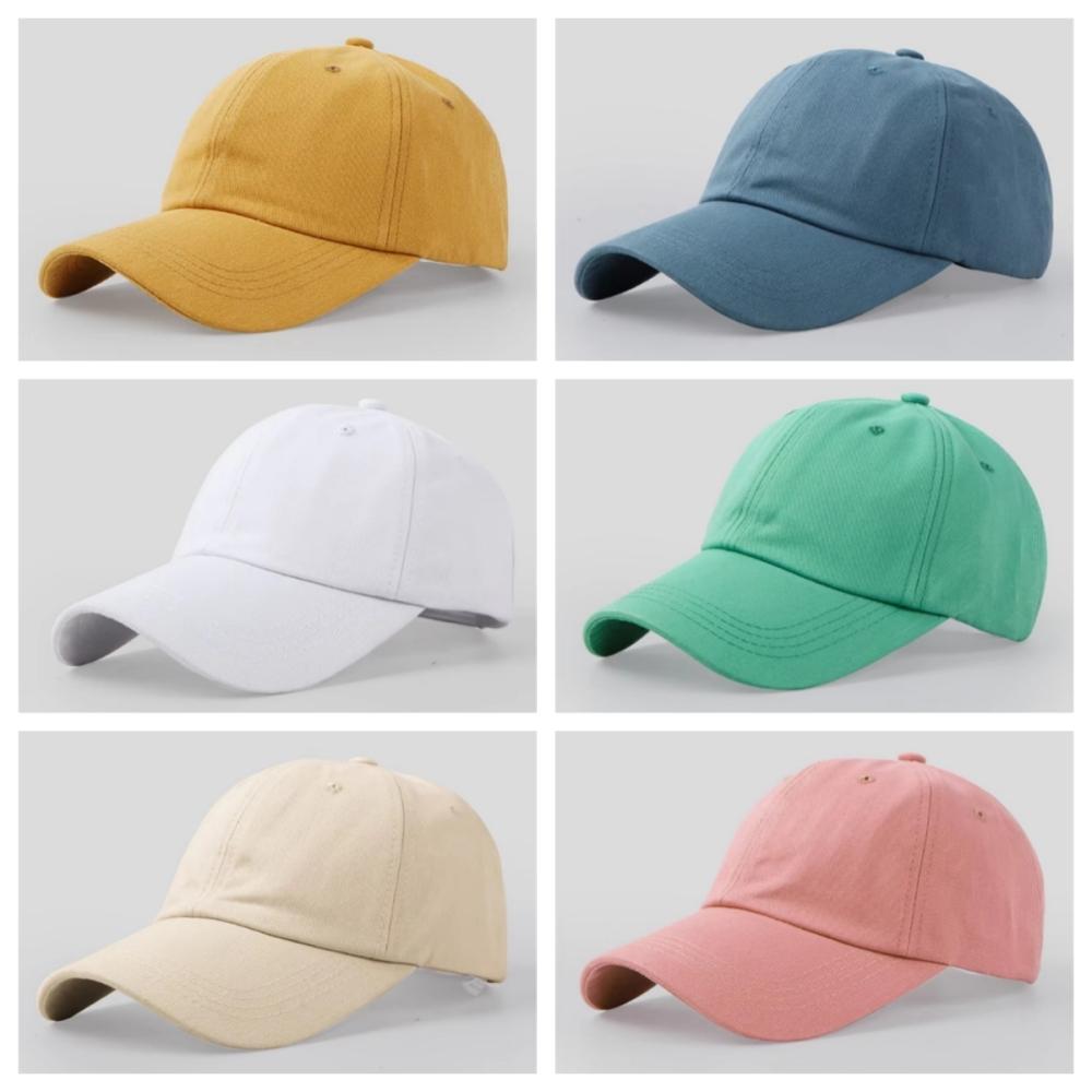 Men Women Fashion Casual Simple Baseball Cap Solid Color Cotton Hat Black Pink White Wine Red Navy Blue