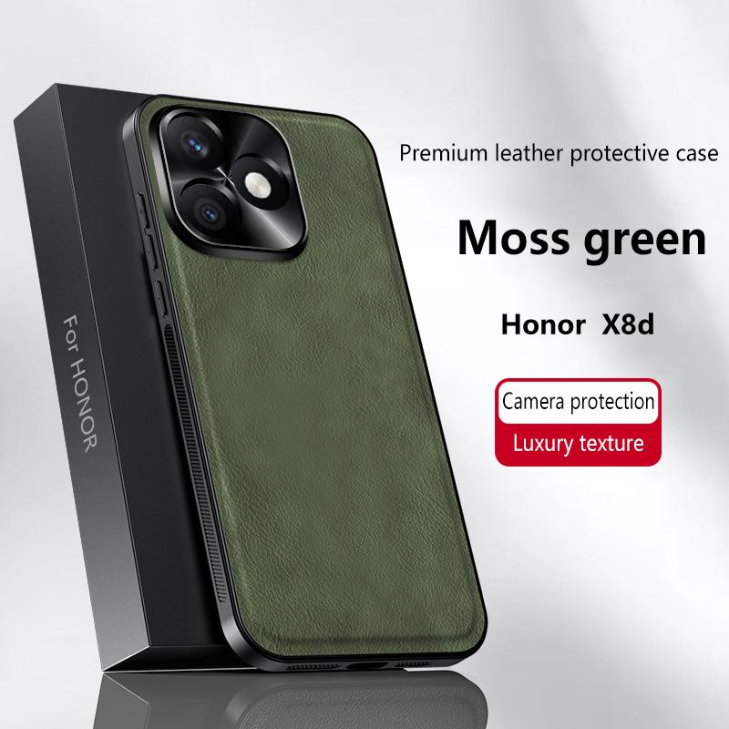 For Honor X8D Case Magnetic Elegant Leather Wear-Resistant Lens Fully Covered Non-Slip Grip Edge Cover Shell