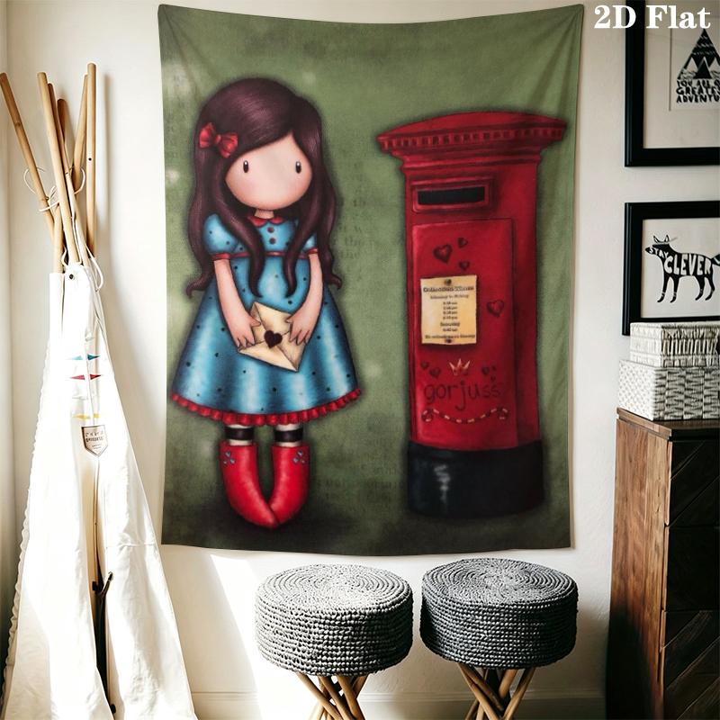 Santoro Wall Tapestry Aesthetic Wall Hanging Printed Fabric Blanket Decorative Tapestries for Bedroom Living Room Home Decor