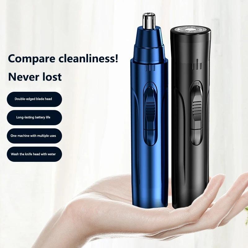 2 In 1 Electric Nose Hair Trimmer Ear Nose Hair Removal Rechargeable Portable Trimmer Professional Painless Trimmer Men Women