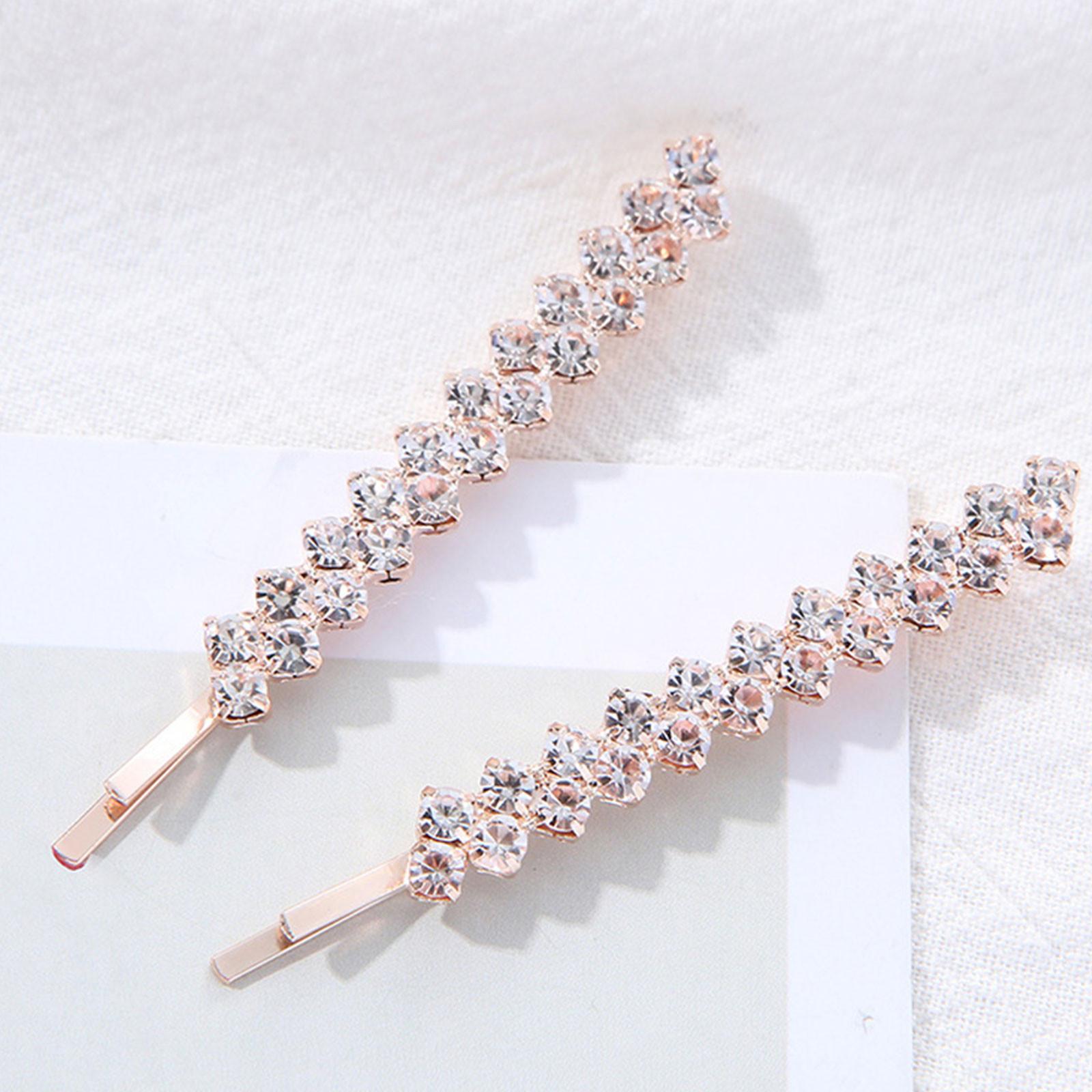 

Женская заколка для волос со стразами, модная декоративная заколка для волос, металлические заколки для волос One Size розового золота