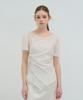 Kamino Striped Wrap Shirring Blouse White