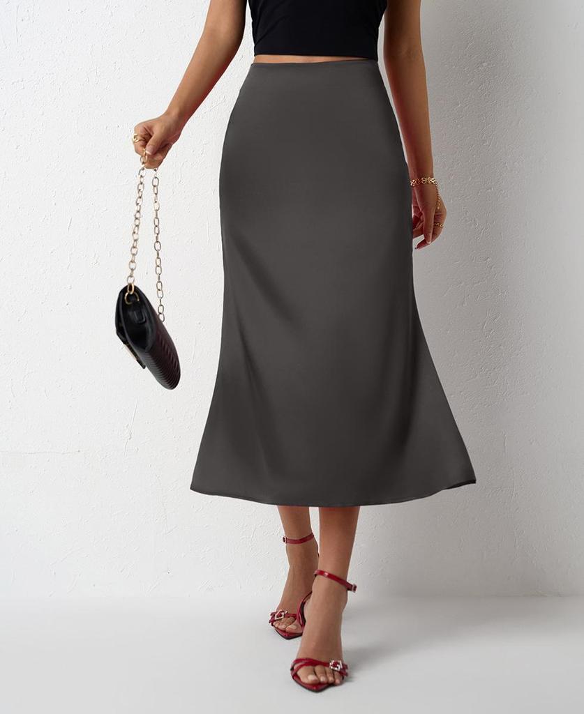 Europejska i Amerykańska Damska Satynowa Spódnica Midi Syrenka - Nowa Kolekcja Wiosna/Lato