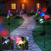 Solar Garden Lights Solar Rose Flower with Butterfly and Dragonfly Waterproof Garden Decoration for Yard Patio Stake Lamp