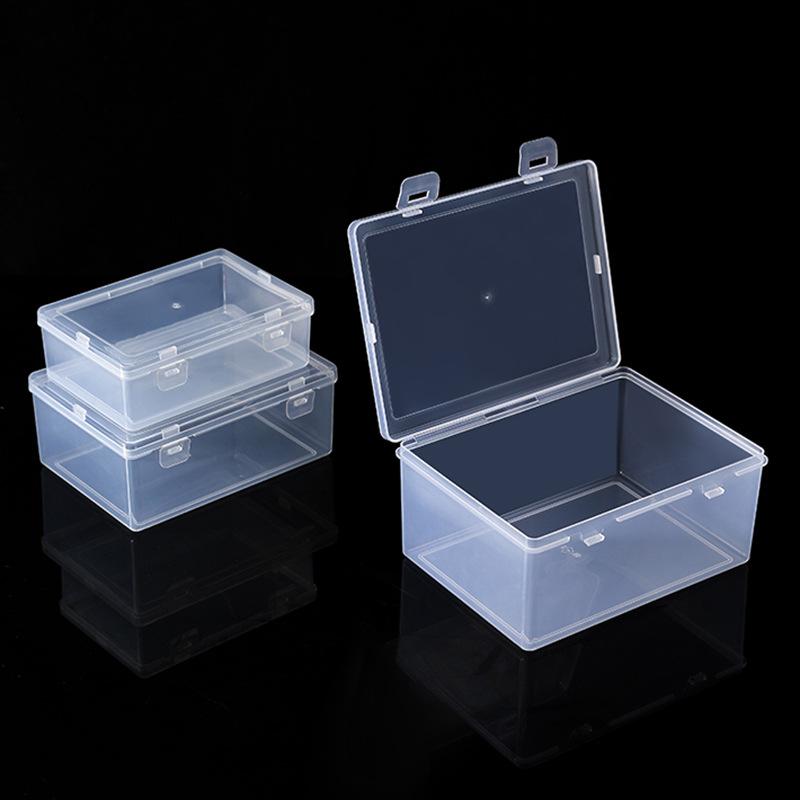 Transparent Rectangular Plastic Lock Empty Box, Sample Box, Spare Parts Packaging Box, Tool Mask Storage Box