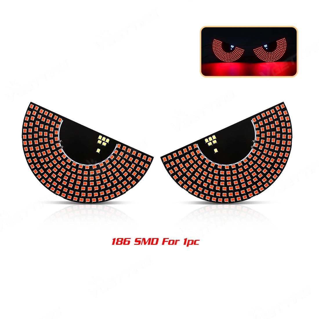 

2pcs Universal LED Devil s Eye Rear Window Atmosphere Car Decorative Lights Brake Turn Signal Warning Lamp Car Accessories Y4 Red