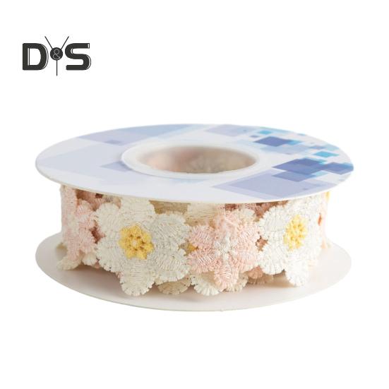 Haftowana wstążka z kwiatami 9,84 stopy Koronkowa taśma Słonecznik Wstążka DIY Koronka Wstążka do szycia Haftowa wstążka do sukni ślubnej Opaska do włosów Ozdoba ubrań