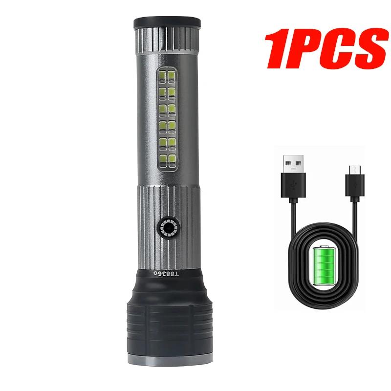 Super Bright Flashlight USB Rechargeable LED Torch 3 Modes Light Waterproof Handheld Flash For Home Emergency Working Camping