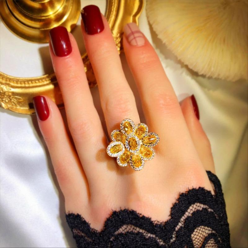 Lindon Classic Copper Alloy Zircon Ring Ladies Jewelry Wedding Promise Party Gift