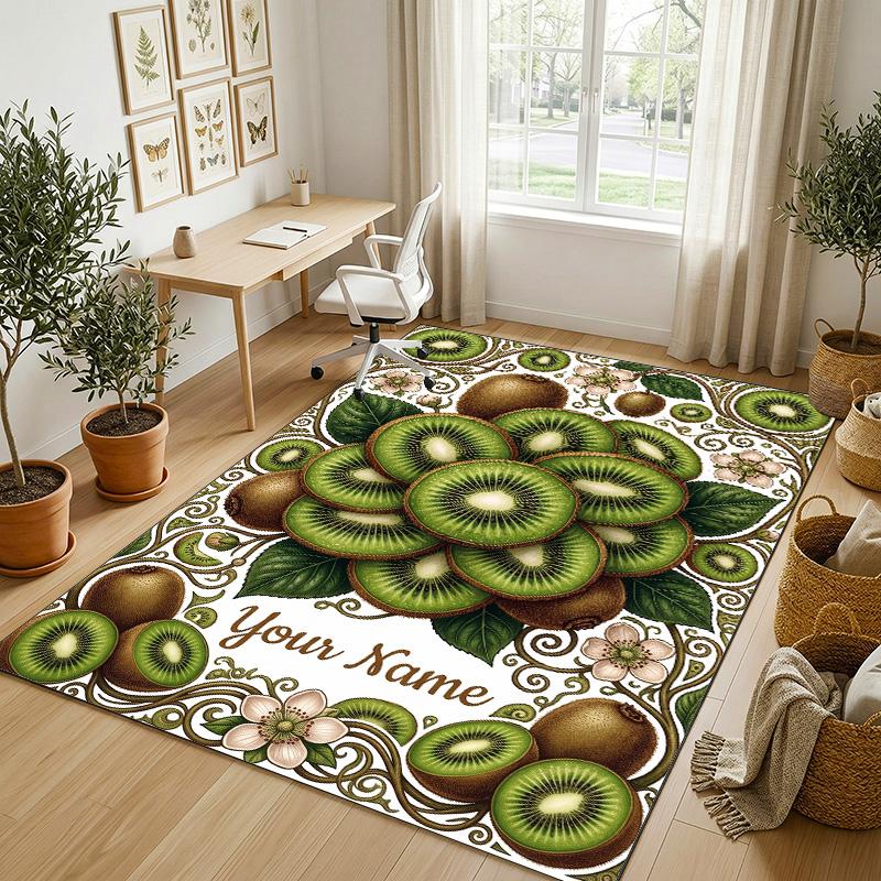 Kittens Theme Soft Crystal Velvet Rug Custom Name & Text Print Non Slip Floor Rug for Bedroom Living Room