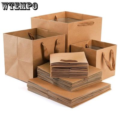 8pcs Square Gift Bags with Handles 3 Sizes Gift Wrap and Shopping Bags Large Retail Business Packaging Bags Bouquet Flower Tote Bag Gift Shopping Bags