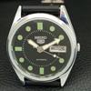 JAPAN VINTAGE REFURBISHED SEIKO 5 AUTOMATIC MENS BLACK DIAL WATCH A444242-1