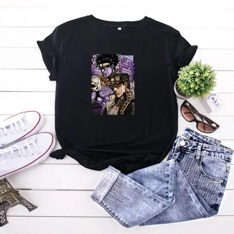 JoJo Bizarre Adventure Anime T Shirt Harajuku Women Men Casual Vintage Streetwear Short Sleeve  T Shirt Unisex
