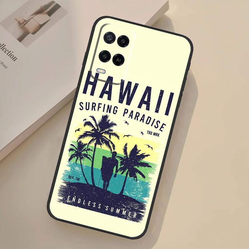 Palms Beach Surf Case For Oppo A98 A78 A18 A38 A58 A60 A80 A40 A96 A76 A16 A94 A74 A54 A15 A17 A57 A77 A5 Pro
