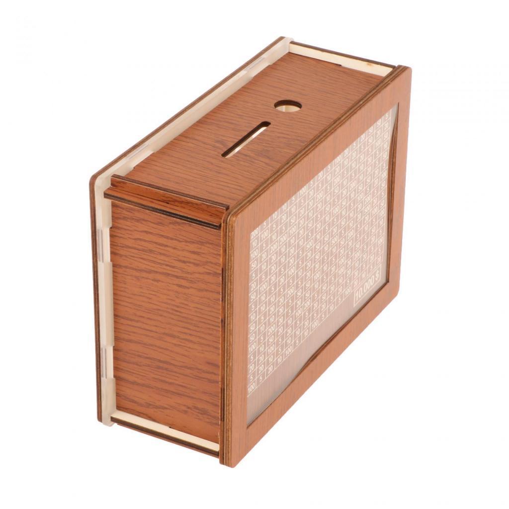 Wooden Money Box with Counter Money Saving Box for Kids Adults Children