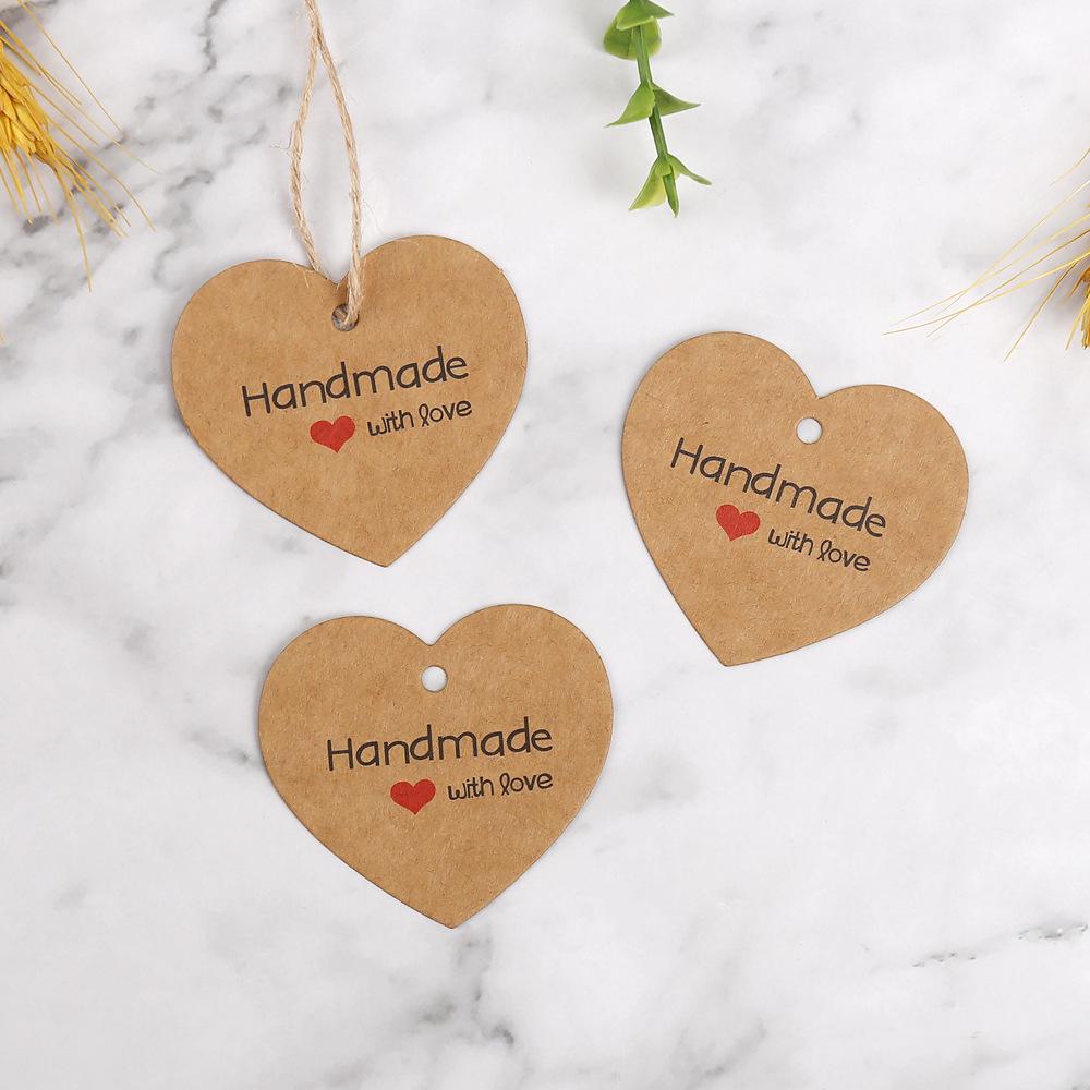 Heart Shaped Kraft Paper Gift Tags - Handmade Packaging Tags