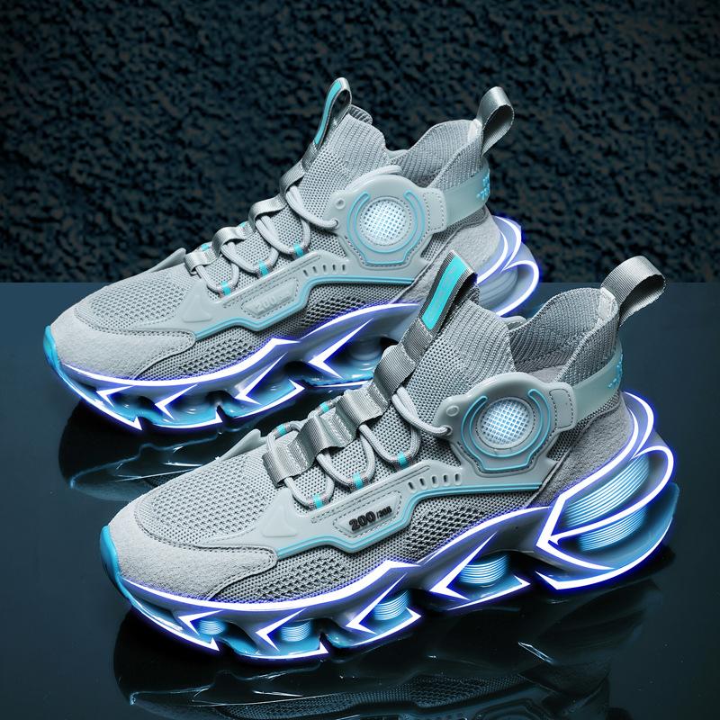 

Factory popular summer blade shoes men s breathable fly-woven shoes student versatile breathable trendy shoes 44 синий