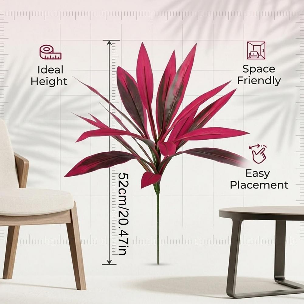 Tall Fake Plant 21 Inch Tropical Stem Outdoor Decor Dragon Blood Tree Outdoor Artificial Plant for Home Living Room Office Patio