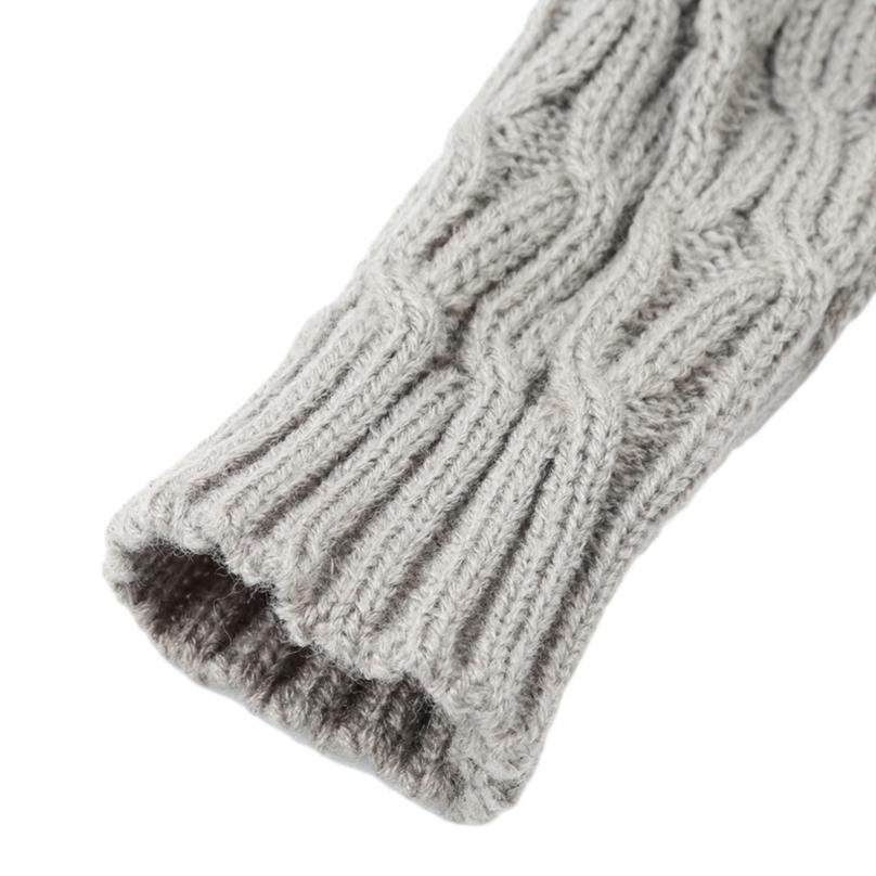 Fashion Women Girl Warm Solid Gloves Arm Warmer Long Gloves Wool Fingerless Mitten