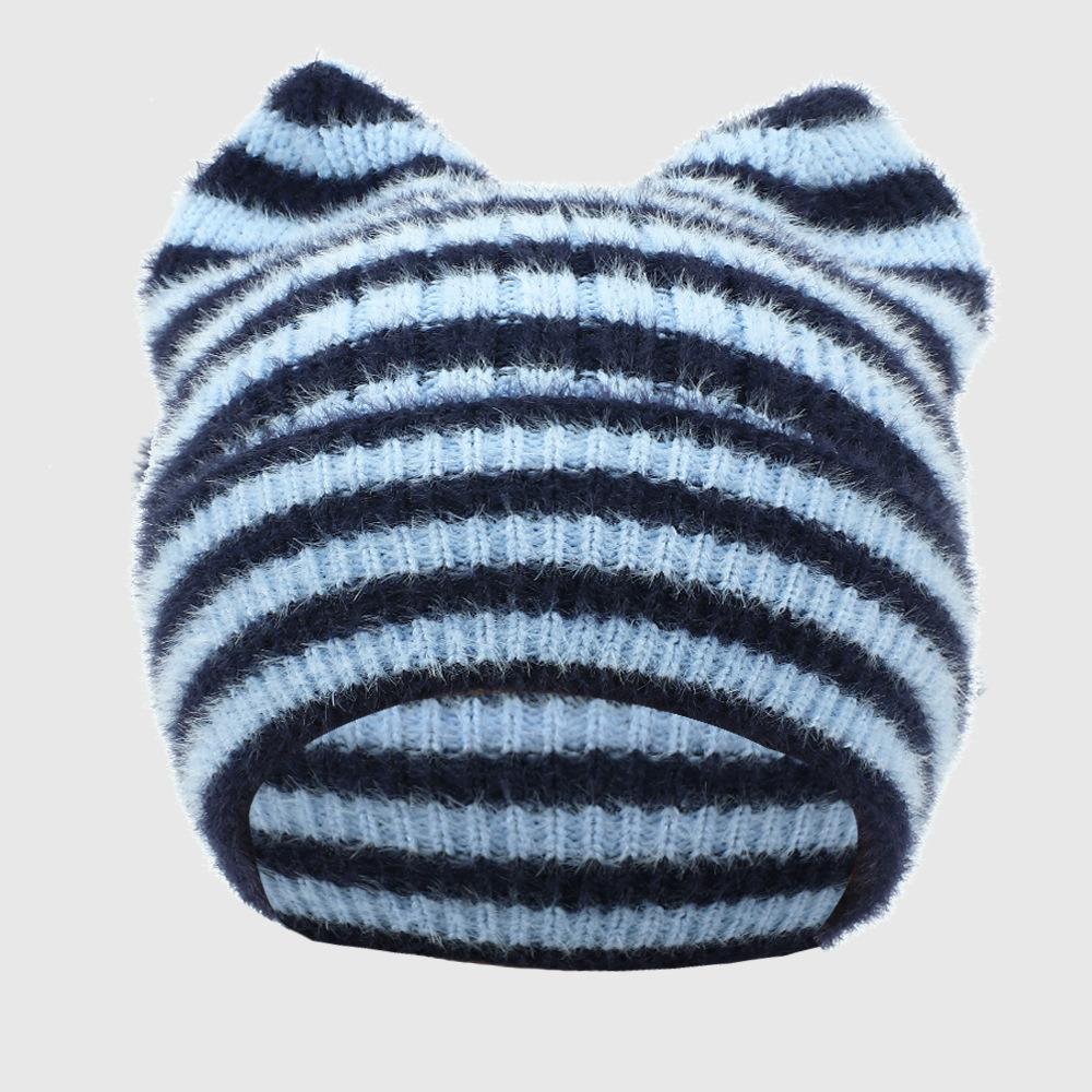 Winter Cat Ears Beanie Hat Soft Ear Protection Wool Cap Casual Wool Knitted Cap Outdoor Wear