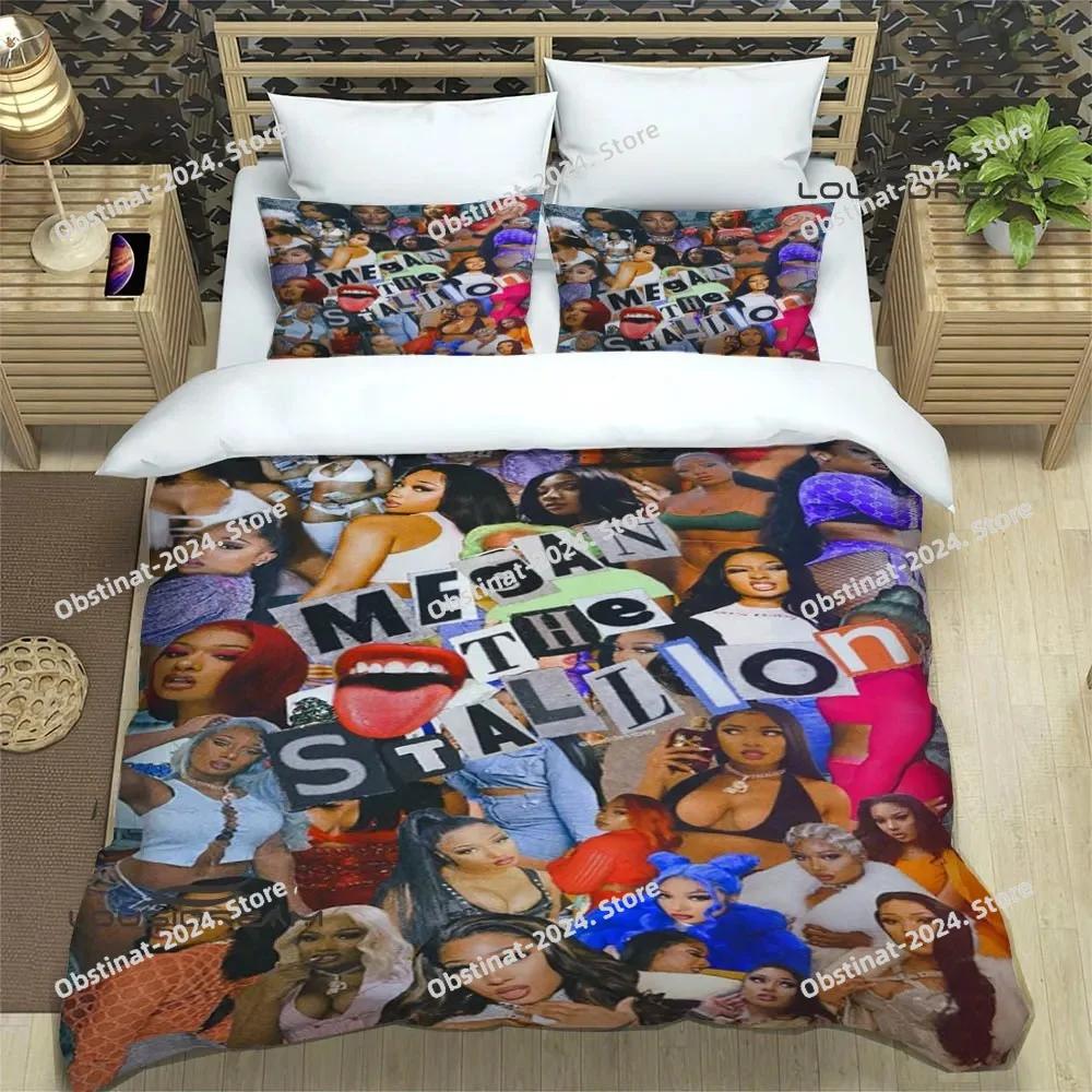 Raper Megan The Stalion Beding Set Printed With Pilowcase Bed Soft Duvet Cover Single Double Quen Super King-Sized Dimensionsd Dimensions Luxury Gift