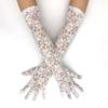 Elegant Flower Lace Women Long Gloves Driving Elbow Sexy Hollow Out Mesh Gloves Bridal Evening Dress Wedding Party Gloves