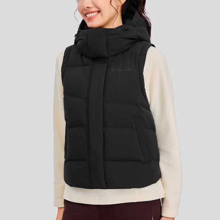 Skechers Basic Sports Series Hooded Waterproof Warm Solid Color Down Vest Women vest P425W086-0018