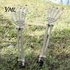 Halloween Skeleton Hands 1 Pair Hand Yard Stake, Fake Bone Ground Outdoor Holiday Decorations Insert Decor for Graveyard Cemetery Lawn Display, Spooky