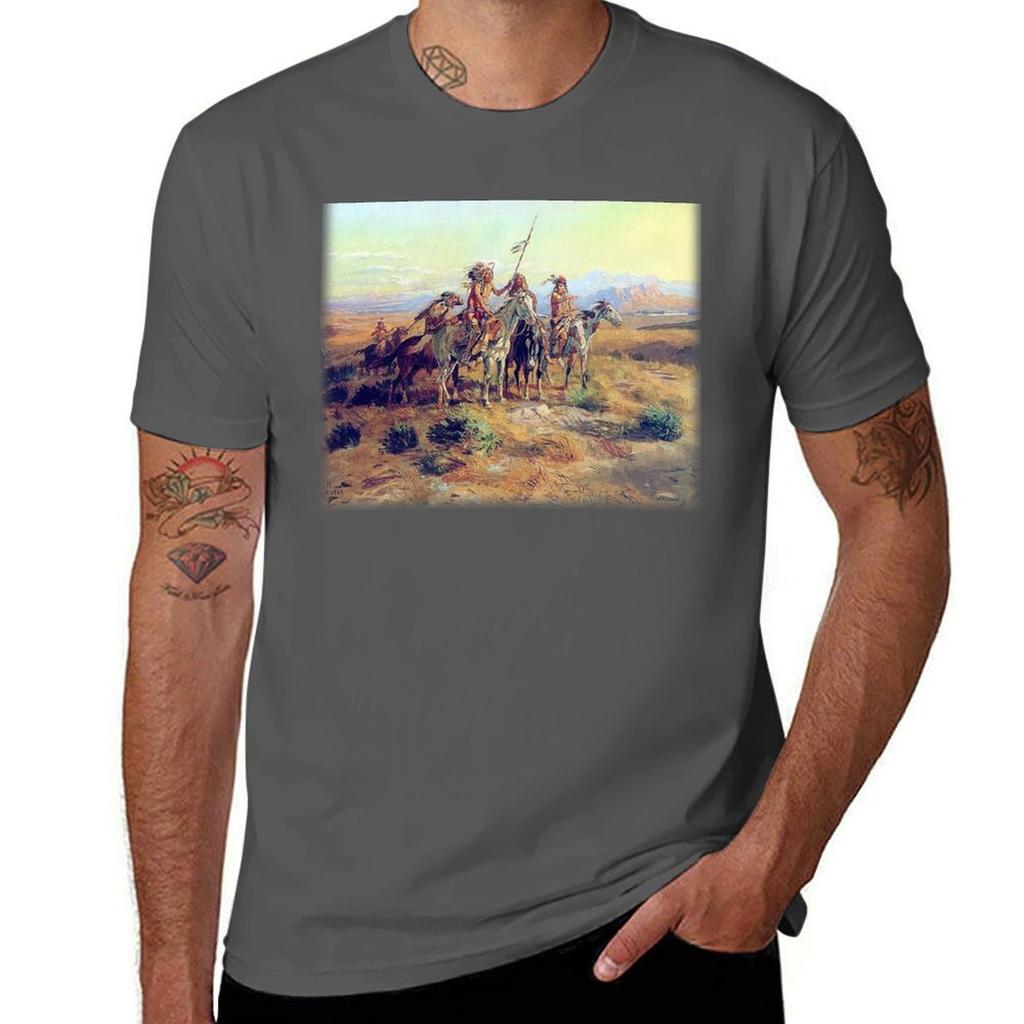 Charles Marion Russell - The Scouts T-shirt T Shirts For Man Pack White Anime T Shirts Oversize T Shirt Man Designer T-shirt