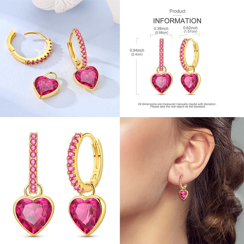 Women Hoop Earrings 2025New 925 Silver Sweet Cherry Earring Wedding Engagement For Girlfriend Wife Birthday Gift