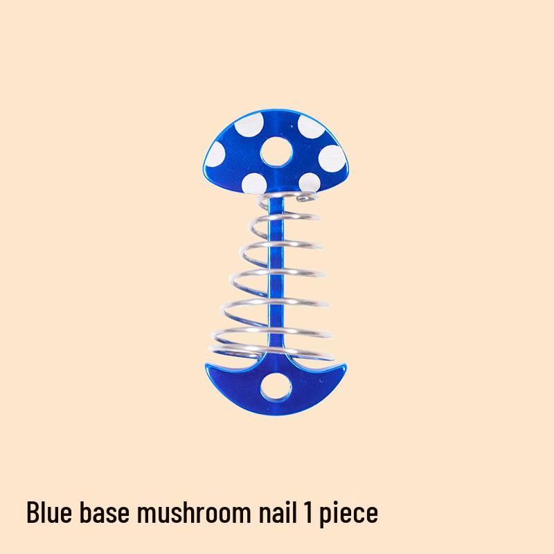 Fishbone Peg Camping Platform: Wooden Board, Mushroom Peg, Spring Tent Peg, Aluminum Alloy, Umbrella-shaped Awning Ground Fixing Peg.