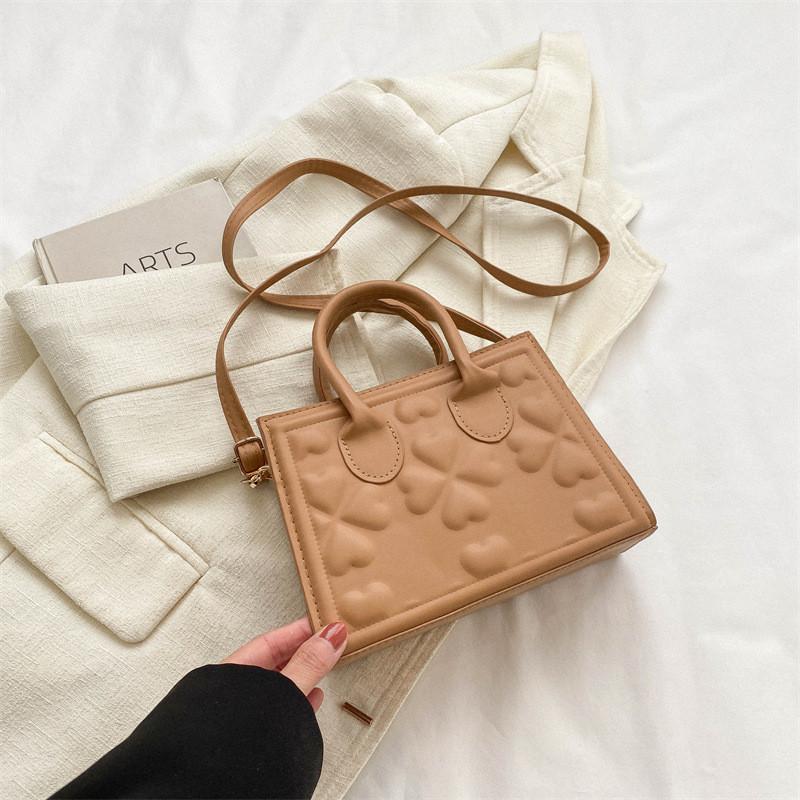 Fashionable Korean Style Women s Small Square Shoulder Bag With Soft Pu Material хаки