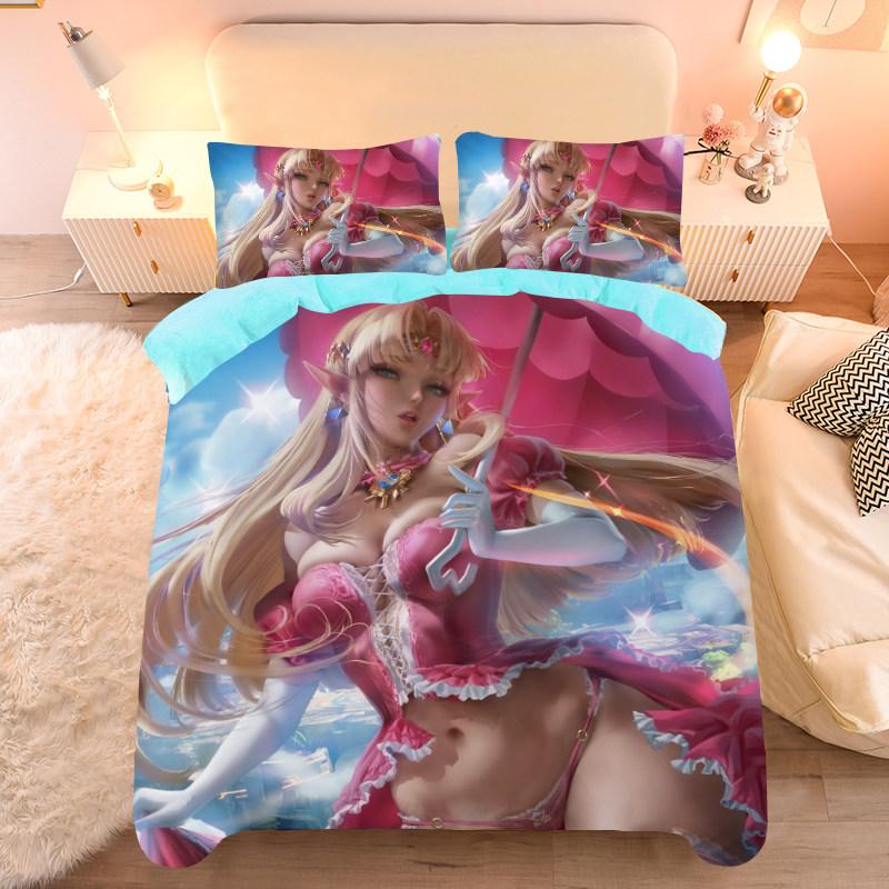 Customized Sexy Anime Pattern Duvet Cover Set Single/twin Size Bedding Set Anime Cartoon Print Quilt Cover Set 3pcs