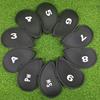 10Pcs Golf Club Headcover Sets, Golf Driver Iron Putter Cloth Cover with Number, Golf Club Protection Covers, Golf Club Accessories