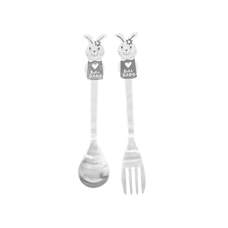 Lovepappa Kaninchen Löffel & Gabel Set
