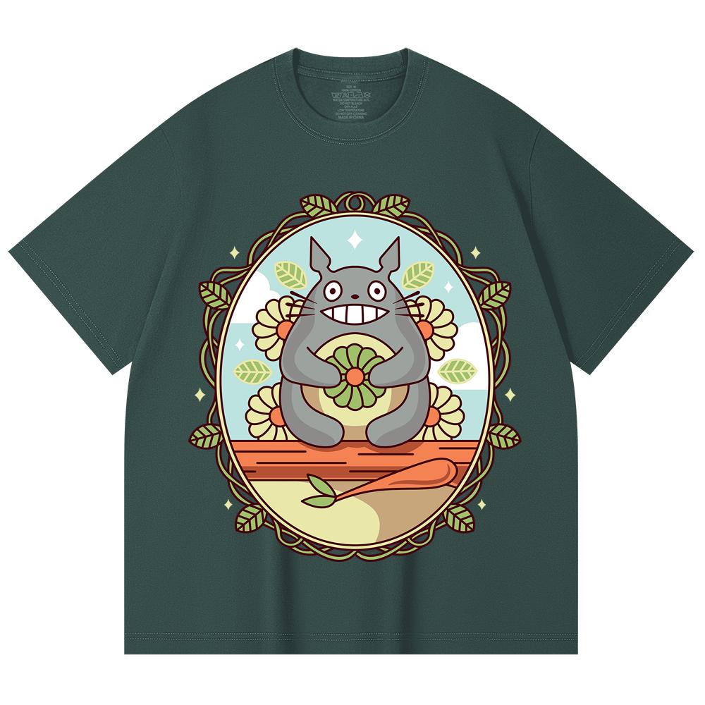 230 Gsm 100% Cotton Ghibli V6 Totoro Print Unisex Heavy Cotton T Shirt