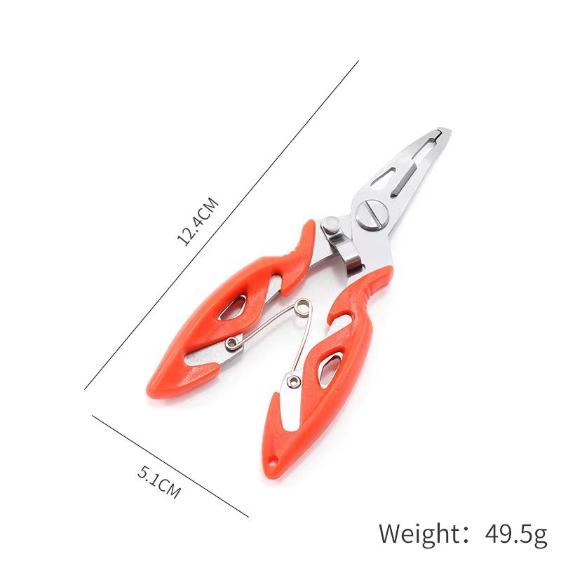 Outdoor Fishing Gear Accessories Stainless Steel Lure Pliers Fishing Clippers With Bag Multi-purpose Hiking Fishing Scissors