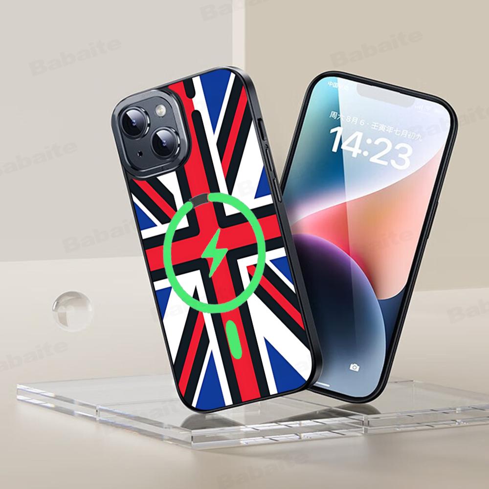 TOPLBPCS England British Uk Flag Phone Case Magnetic Case For IPhone 16 14 13 12 11 15 Pro Max Plus For Magsafe Wireless