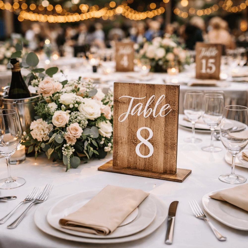 Durable Wooden Table Markers Double-Sided Table Number Signs Wedding Table Numbers  Dining Table