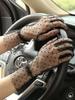 French Retro Polka Dot Mesh See-Through Lace Gloves Women'S Thin With Lace Wedding Dress Decoration Full Finger