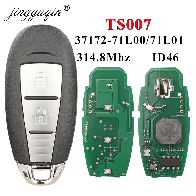 Jingyuqin TS007 Smart Remote Key 2 Button 314.8MHz PCF7952 ID46 for Suzuki Swift SX4 Vitara 2010 2011 2012 2013 2014 2015 2016