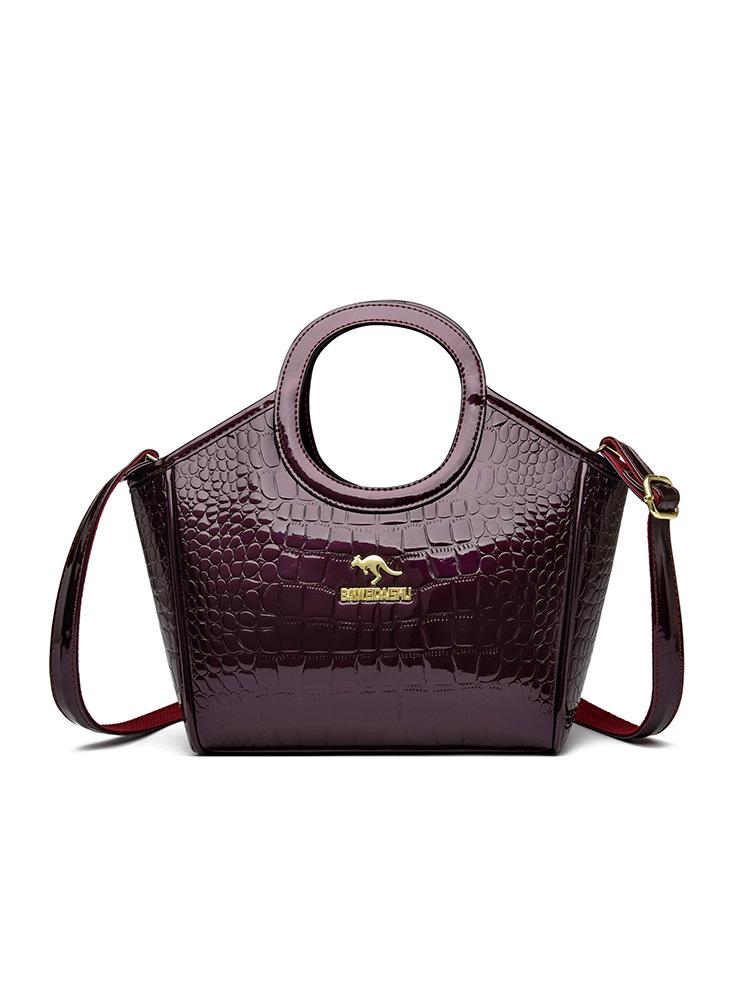 

Сумка из лакированной кожи 2025 новая универсальная яркая кожаная на плечо мессенджер тоут сумка большой вместимости для поездок на работу сумка-ракушка