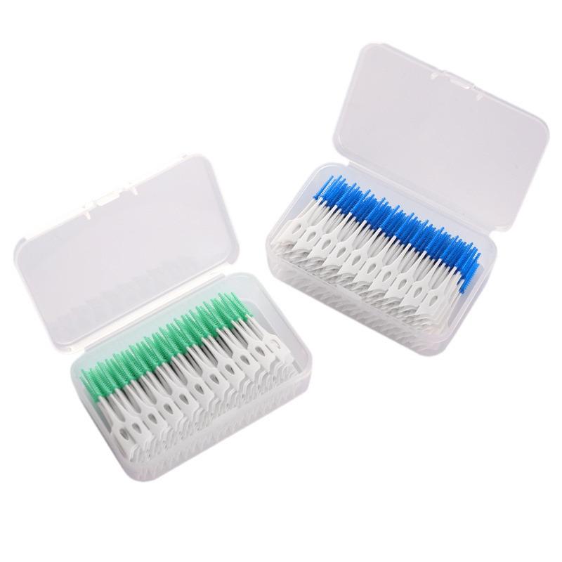Interdental Cleaning Toothbrushes - 150 Pieces Soft Rubber Floss Picks for Adults & Kids